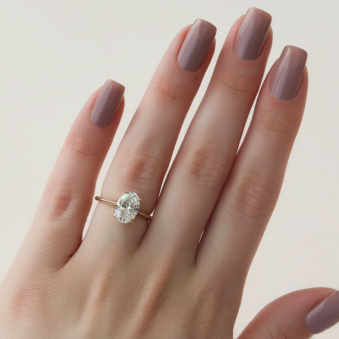 The Kendall Oval Lab Diamond Moissanite Engagement Ring