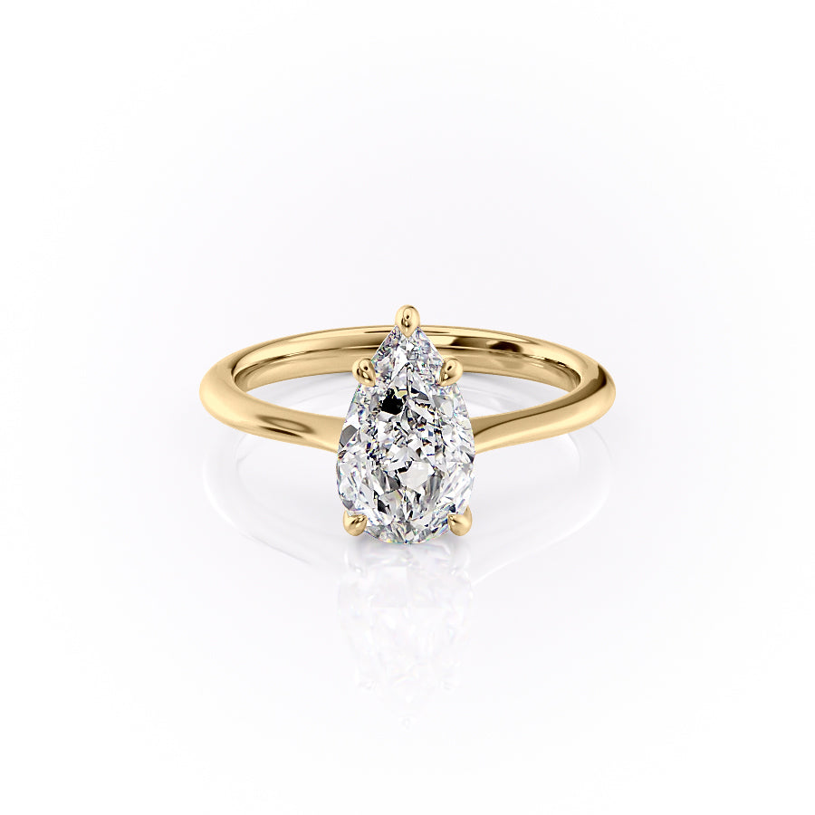 The Kendall Set With Pear Solitaire Lab Diamond 1 Carat 14K Gold#material_14k-gold