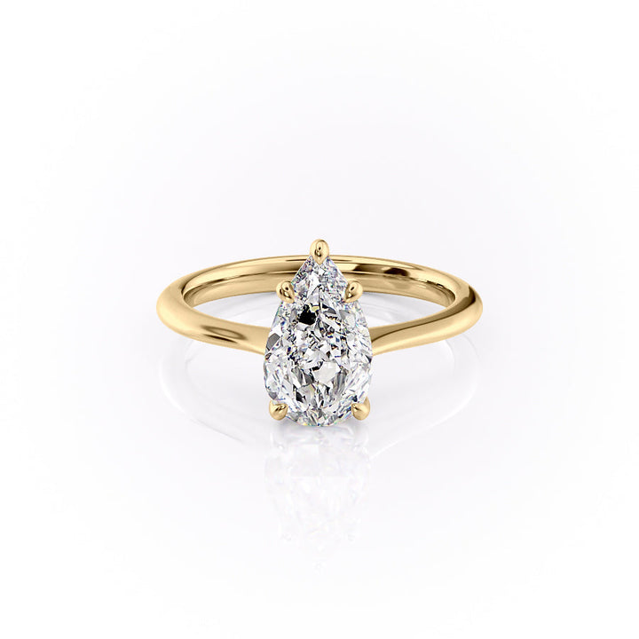 The Kendall Set With Pear Solitaire Moissanite#material_14k-gold