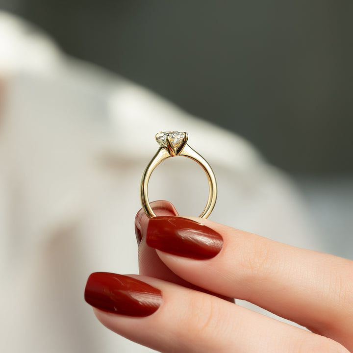 The Kendall Set With Pear Solitaire Moissanite#material_14k-gold