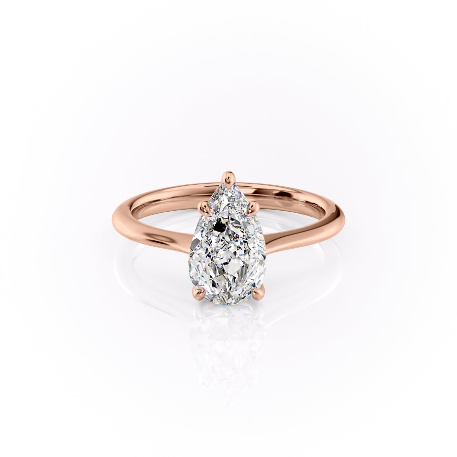 The Kendall Set With Pear Solitaire Lab Diamond 1 Carat 14K Rose#material_14k-rose