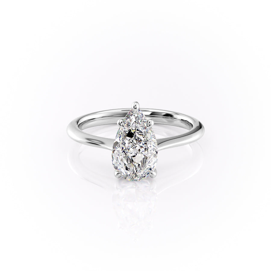 The Kendall Set With Pear Solitaire Lab Diamond 1 Carat 14K White#material_14k-white