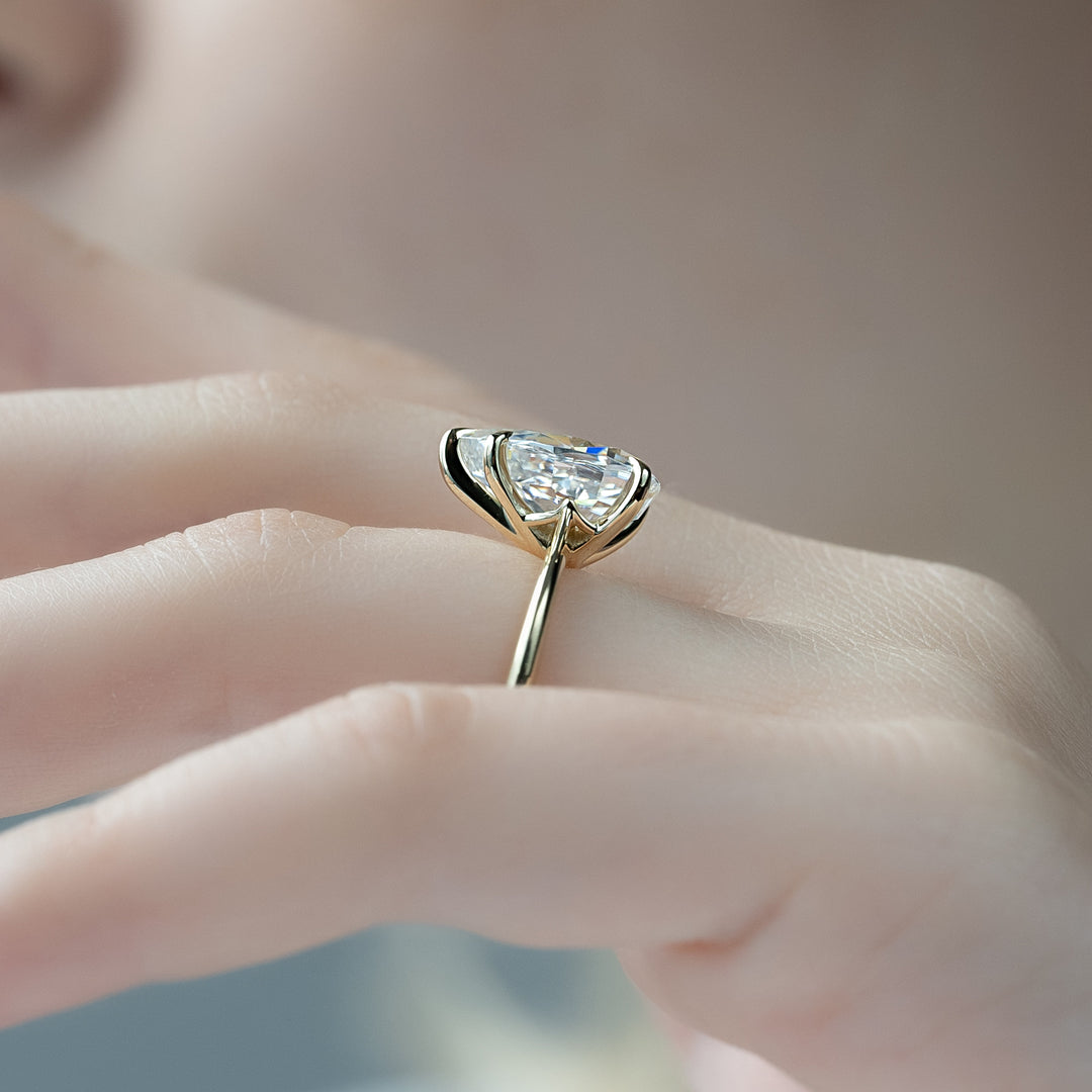 The Kendall Pear Lab Diamond Moissanite Engagement Ring