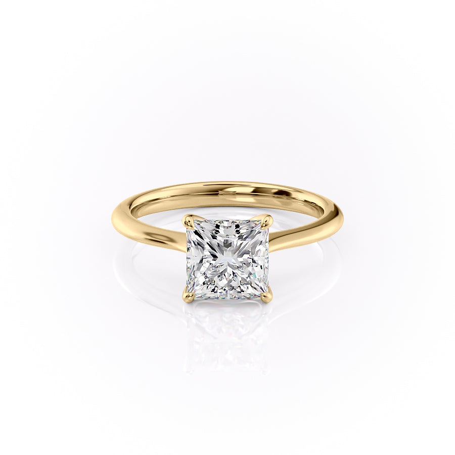 The Kendall Set With Princess Solitaire Lab Diamond 1 Carat 14K Gold#material_14k-gold