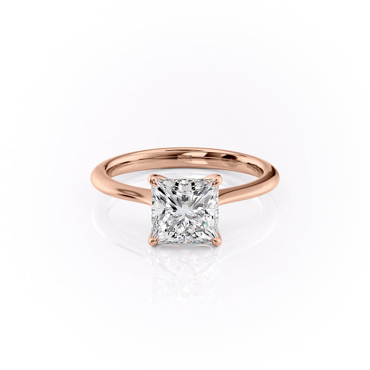 The Kendall Set With Princess Solitaire Lab Diamond 1 Carat 14K Rose#material_14k-rose