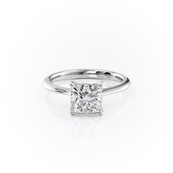 The Kendall Set With Princess Solitaire Lab Diamond 1 Carat 18K White#material_18k-white