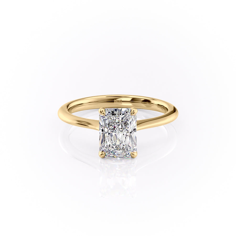 The Kendall Set With Radiant Solitaire Lab Diamond 1 Carat 14K Gold#material_14k-gold