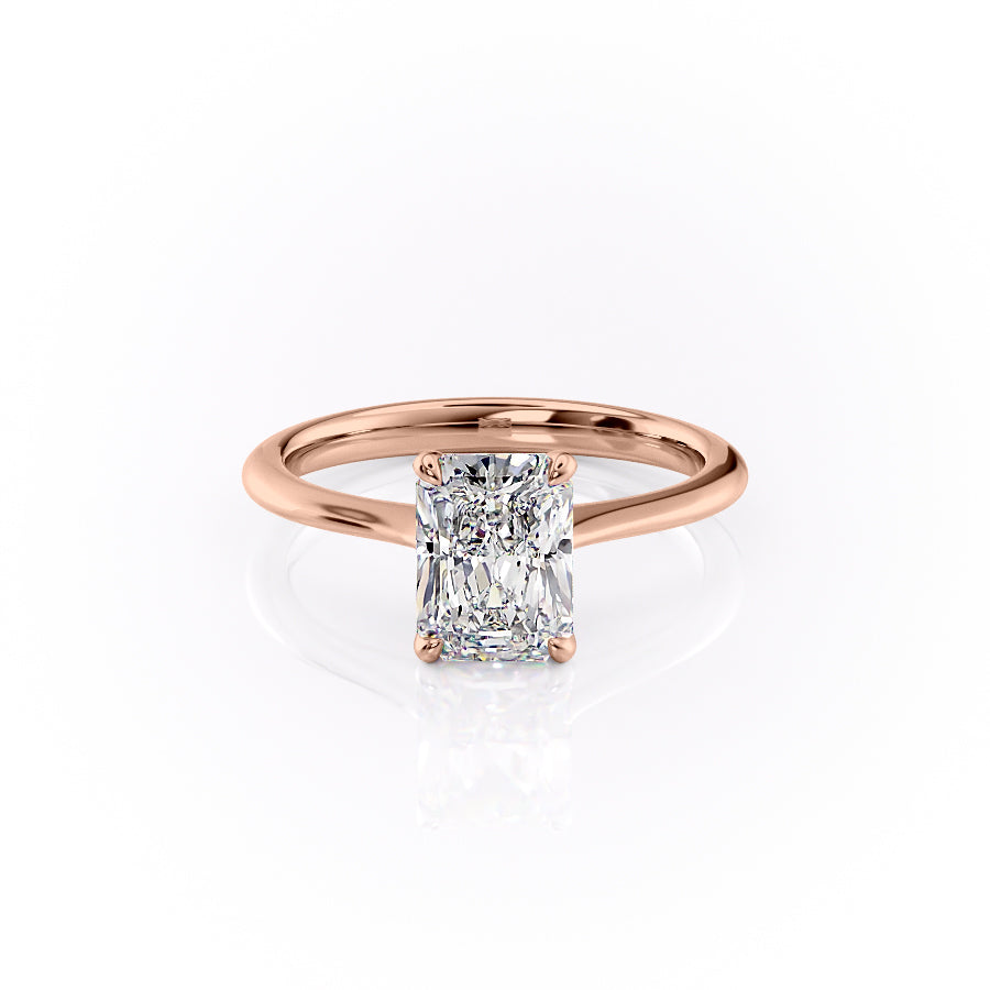 The Kendall Set With Radiant Solitaire Lab Diamond 1 Carat 14K Rose#material_14k-rose