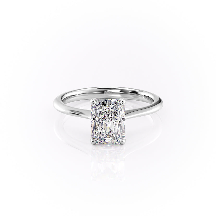 The Kendall Set With Radiant Solitaire Lab Diamond 1 Carat 14K White#material_14k-white