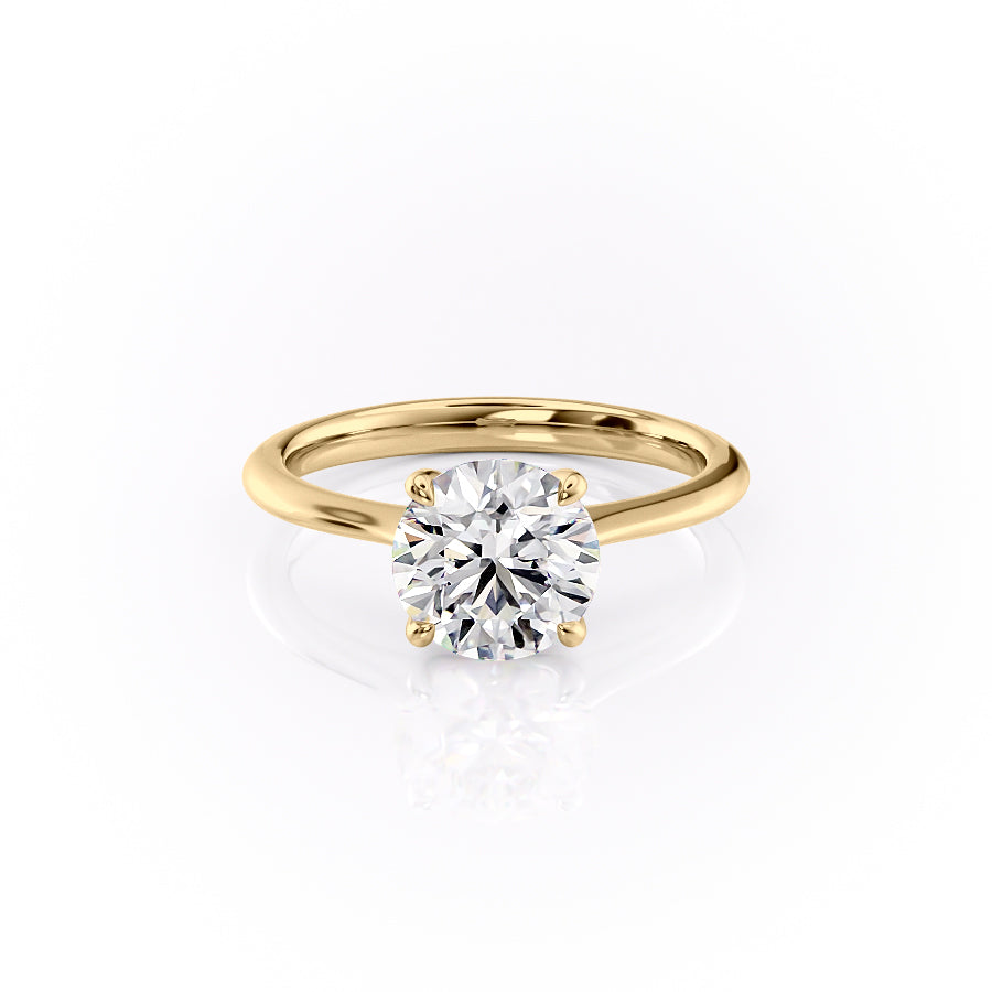 The Kendall Set With Round Solitaire Lab Diamond 1 Carat 14K Gold#material_14k-gold