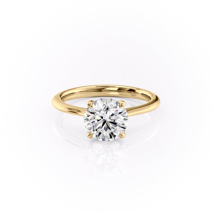 The Kendall Set With Round Solitaire Moissanite#material_14k-gold