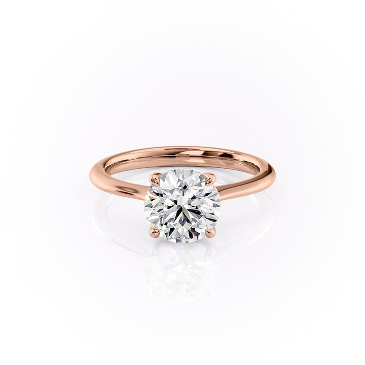 The Kendall Set With Round Solitaire Lab Diamond 1 Carat 14K Rose#material_14k-rose