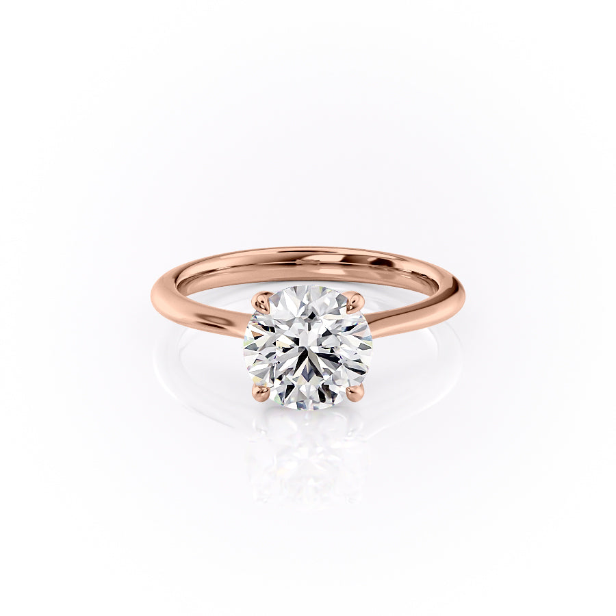 The Kendall Set With Round Solitaire Moissanite#material_14k-rose