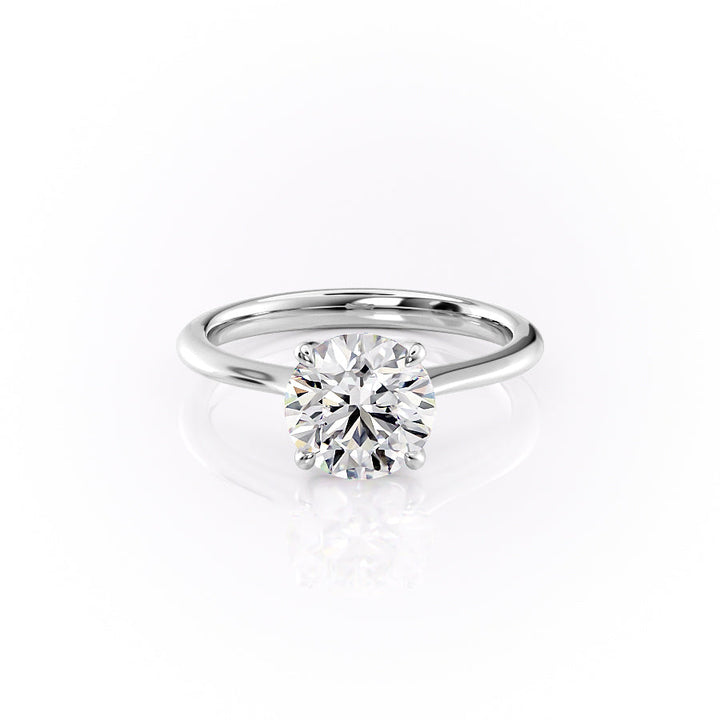 The Kendall Set With Round Solitaire Lab Diamond 1 Carat 14K White#material_14k-white