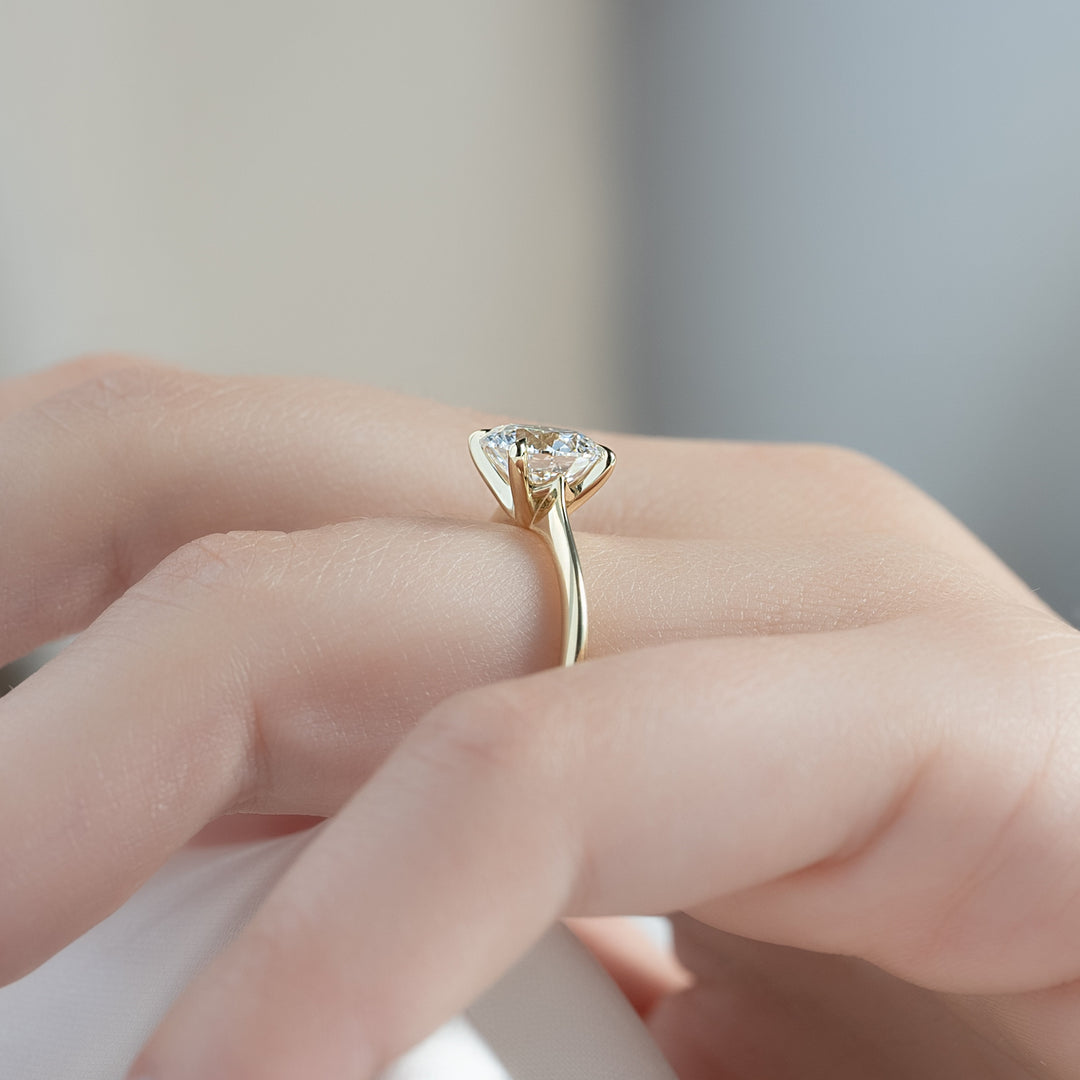 The Kendall Round Lab Diamond Moissanite Engagement Ring