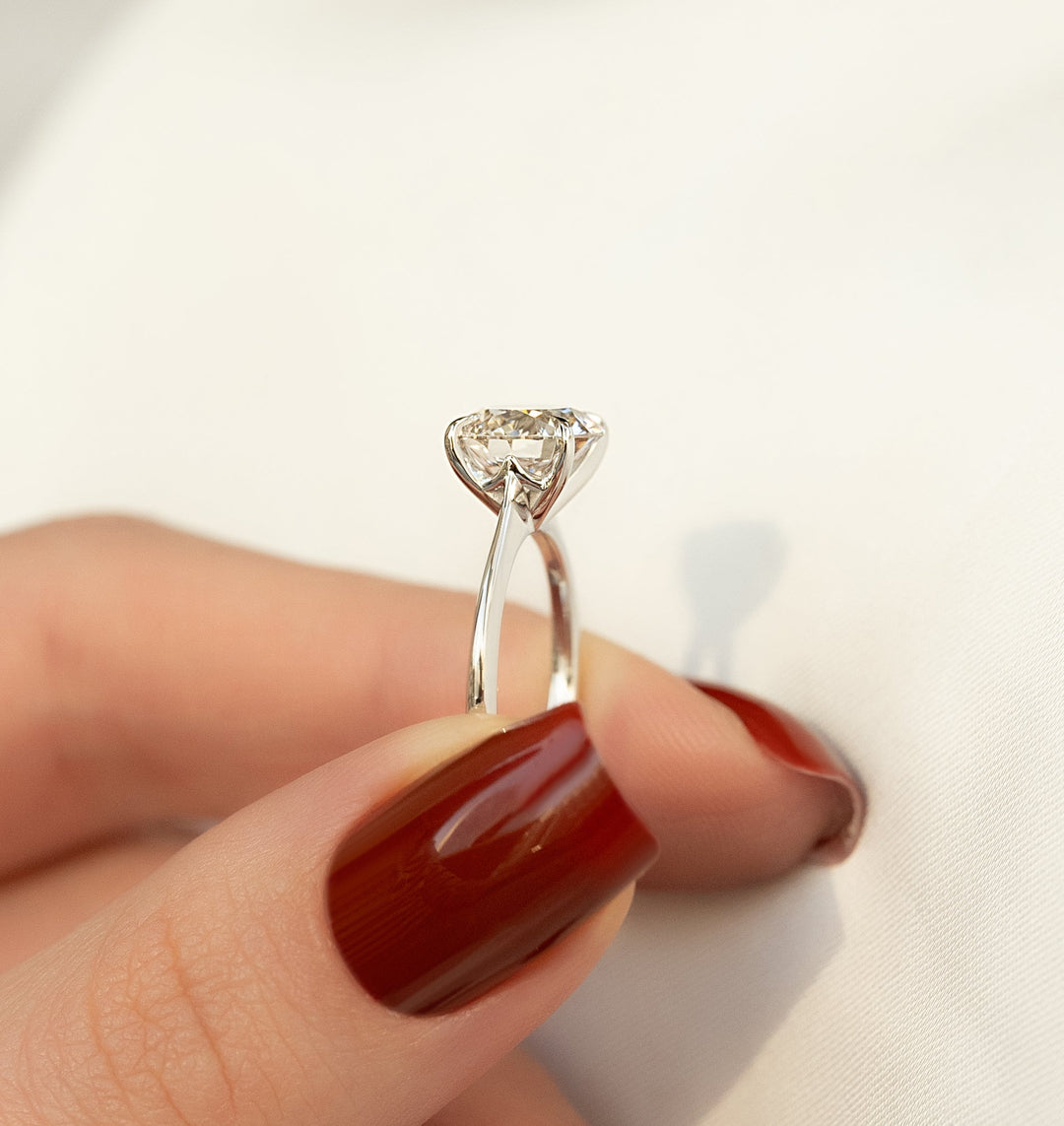 The Kendall Round Lab Diamond Moissanite Engagement Ring
