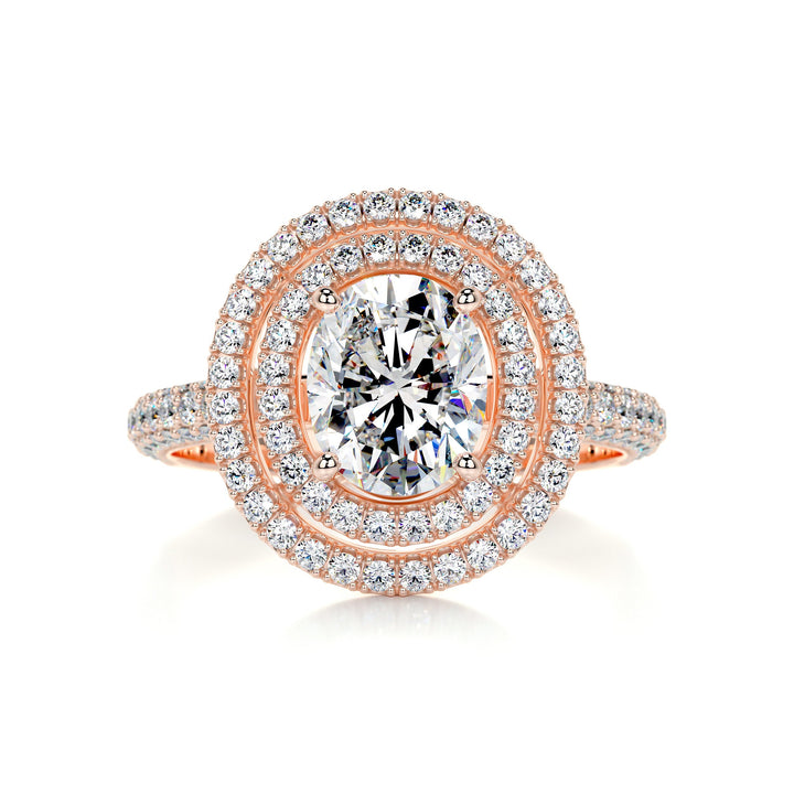 The Kiko Moissanite & Diamonds Ring Moissanite 14K Rose 1 Carat Round#material_14k-rose