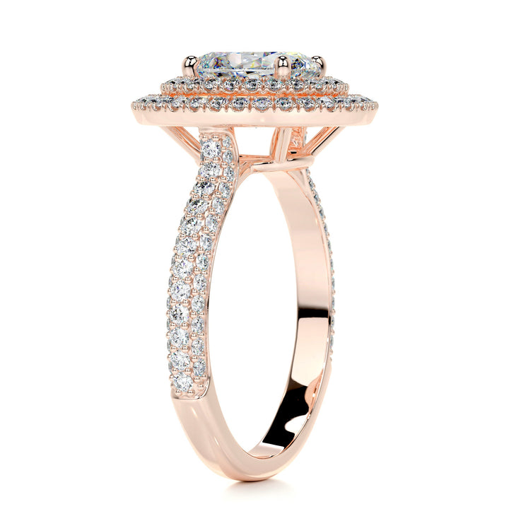 The Kiko Moissanite & Diamonds Ring Moissanite 14K Rose 2.15 Carat Round#material_14k-rose