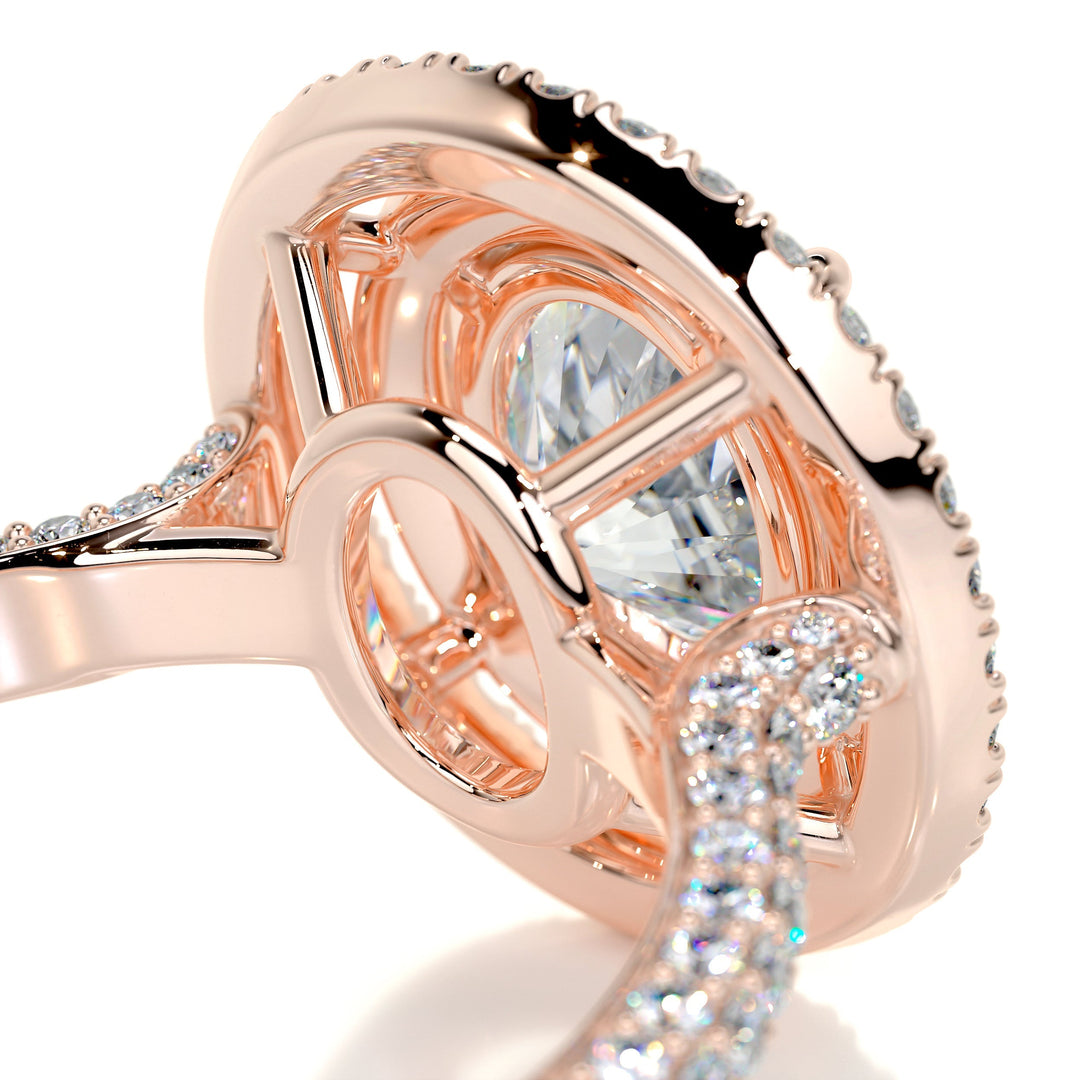 The Kiko Moissanite & Diamonds Ring Moissanite 14K Rose 3 Carat Round#material_14k-rose