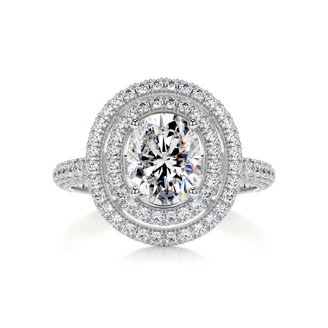 The Kiko Moissanite & Diamonds Ring Moissanite 14K White 1 Carat Round#material_14k-white