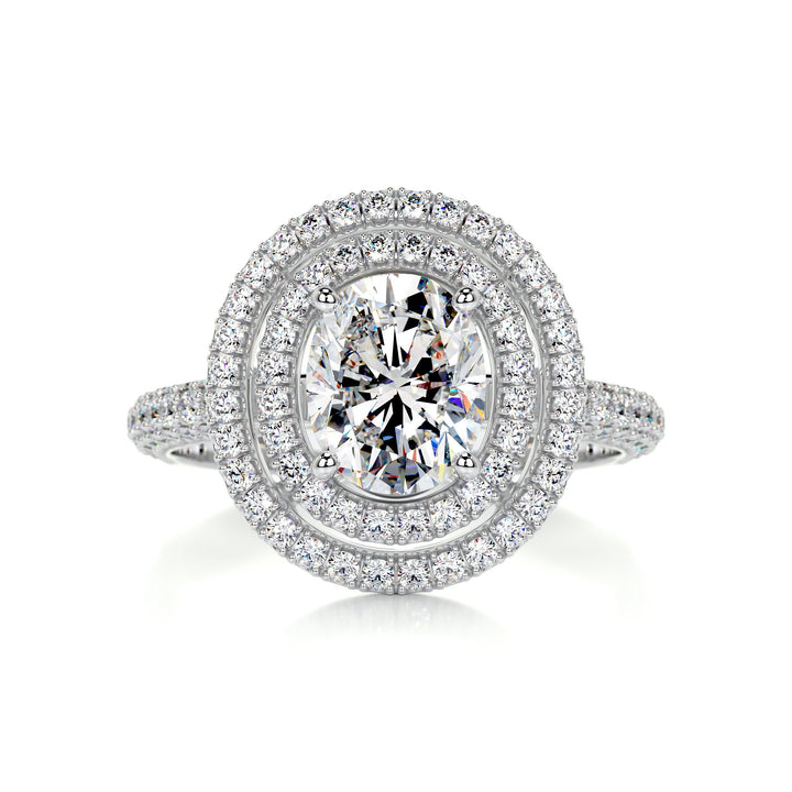 The Kiko Moissanite & Diamonds Ring Moissanite 18K White 1 Carat Round#material_18k-white