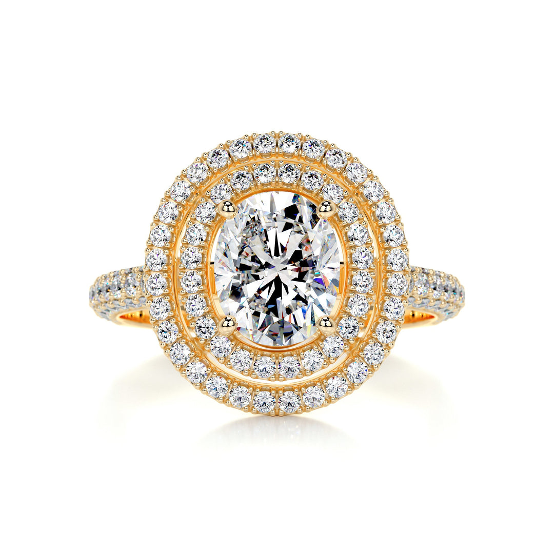 The Kiko Moissanite & Diamonds Ring Moissanite 18K Gold 1 Carat Round#material_18k-gold