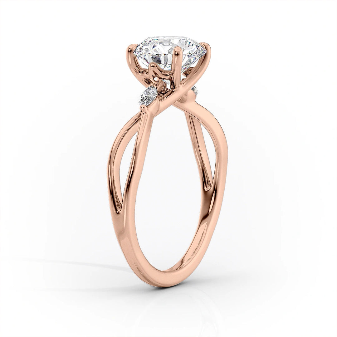 The Kimberly Set With Marquise Side Stone Lab Diamond 1.5 Carat 14K Rose#material_14k-rose