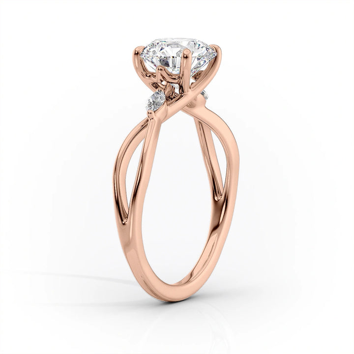 The Kimberly Set With Marquise Side Stone Lab Diamond 1.5 Carat 14K Rose#material_14k-rose