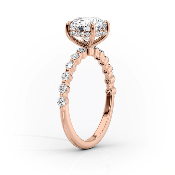 The Kimora Set With Cushion Side Stone Lab Diamond 1.5 Carat 14K Rose#material_14k-rose