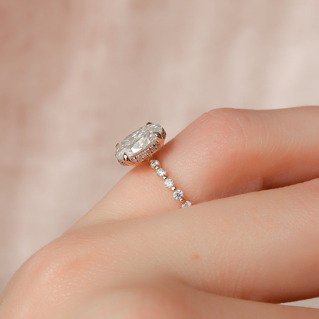 The Kimora Set With Oval Side Stone Lab Diamond 1 Carat 14K Rose#material_14k-rose