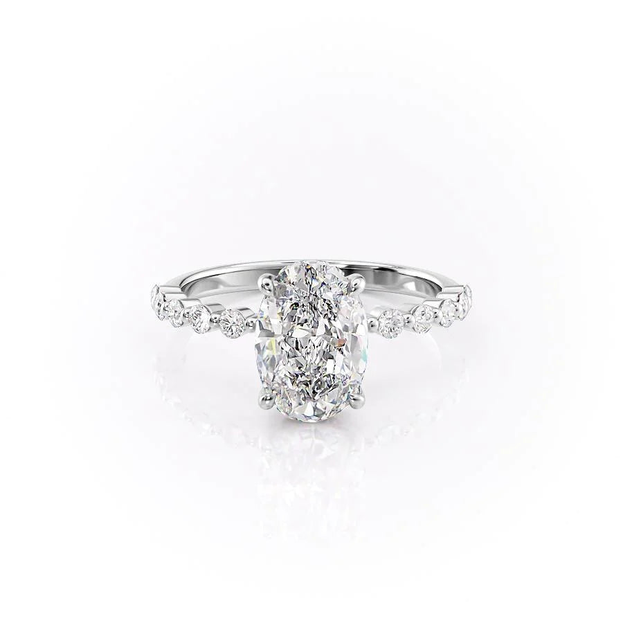 The Kimora Set With Oval Side Stone Lab Diamond 1 Carat 18K White#material_18k-white