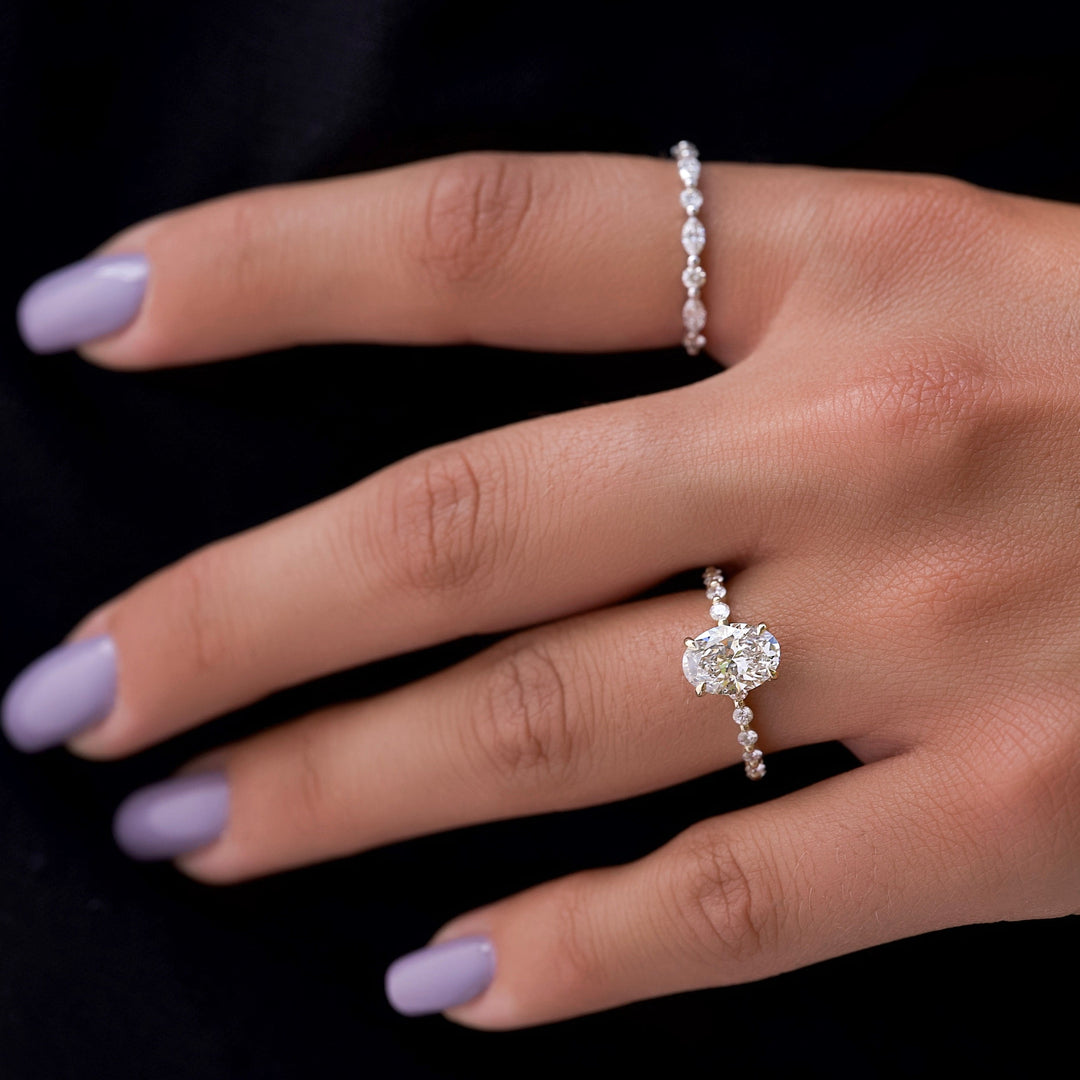 The Kimora Oval Lab Diamond Moissanite Engagement Ring