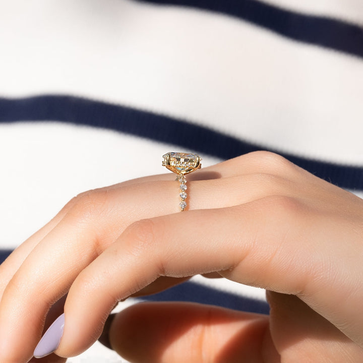The Kimora Oval Lab Diamond Moissanite Engagement Ring *Shown with 2 ct #material_gold