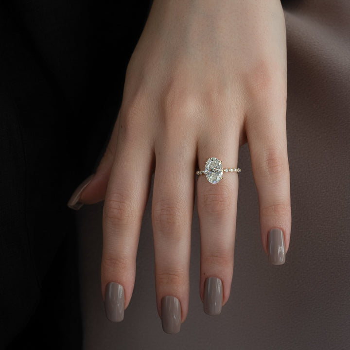 The Kimora Oval Lab Diamond Moissanite Engagement Ring *Shown with 3.5 ct #material_gold