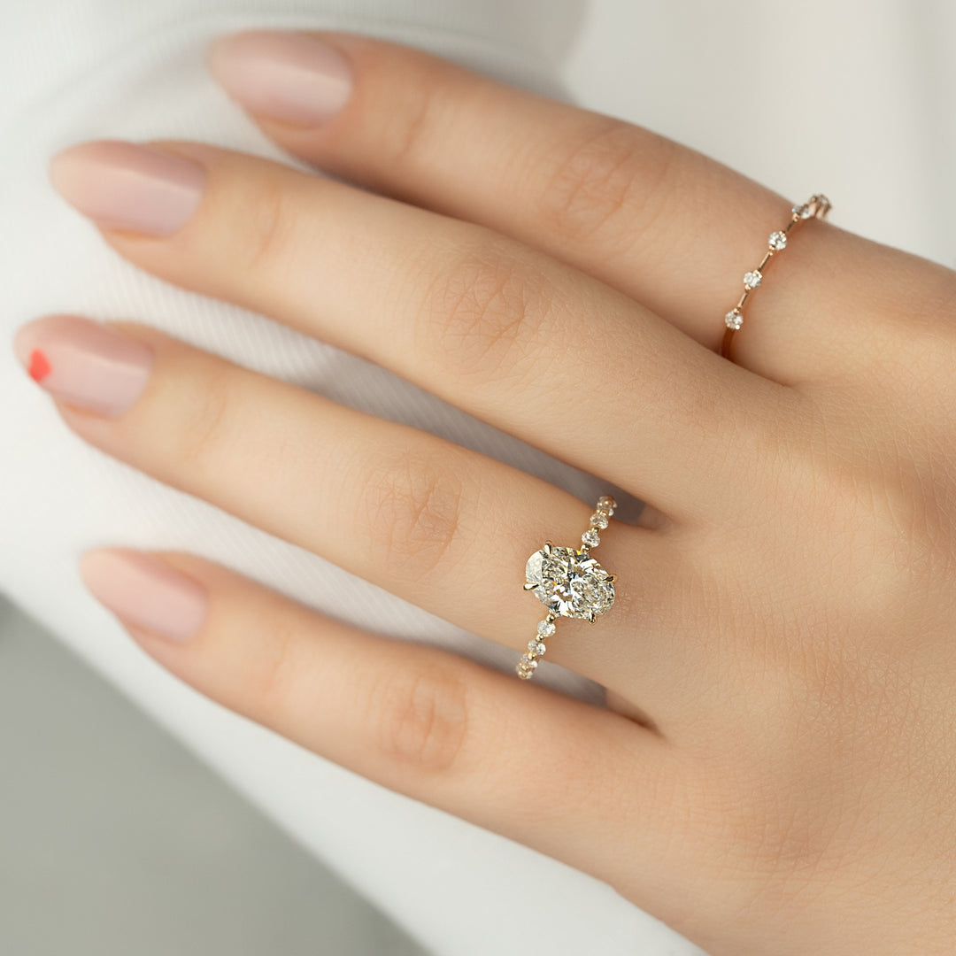 The Kimora Oval Lab Diamond Moissanite Engagement Ring