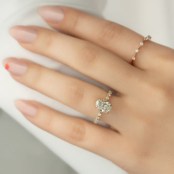 The Kimora Oval Lab Diamond Moissanite Engagement Ring *Shown with 1.5 ct #material_gold