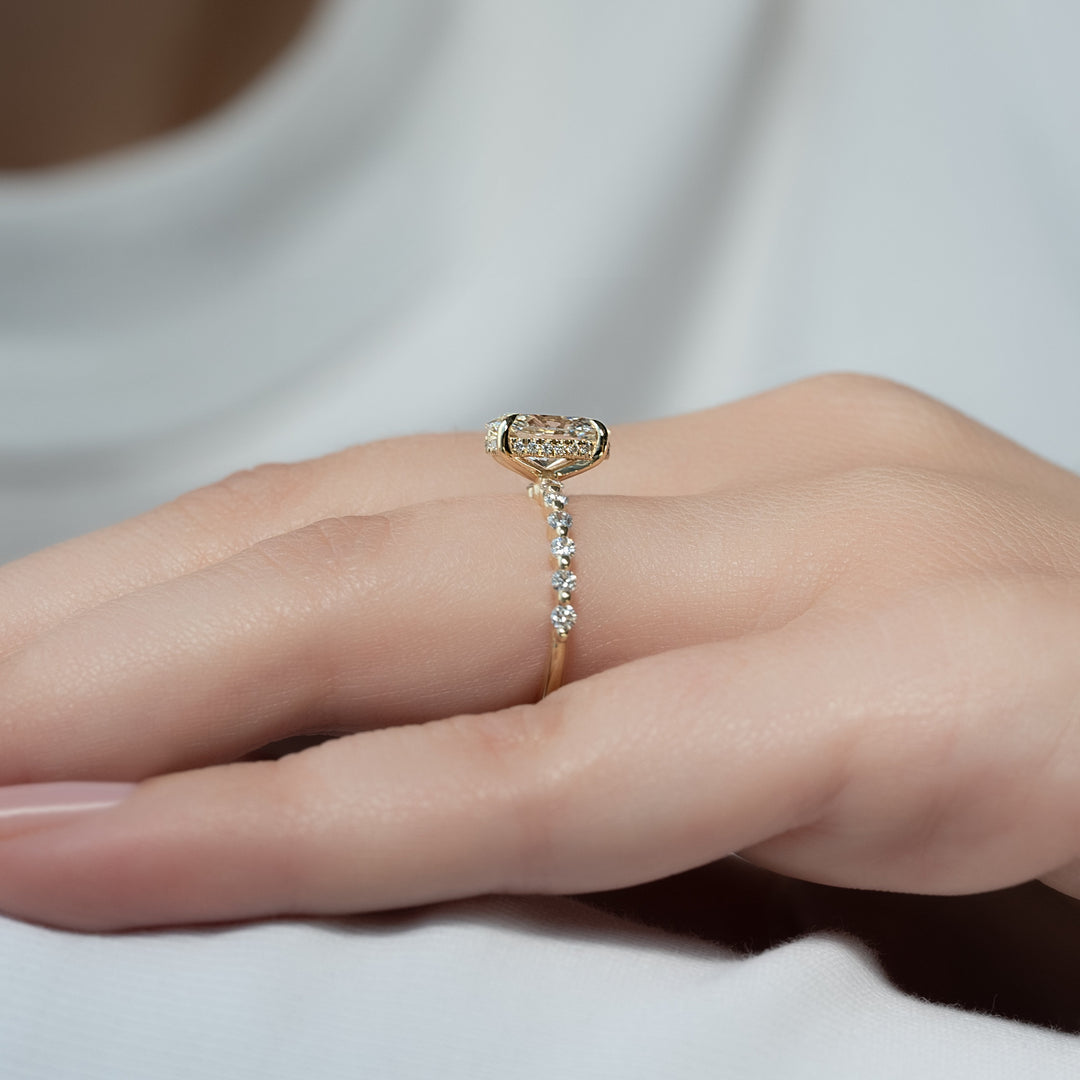 The Kimora Oval Lab Diamond Moissanite Engagement Ring