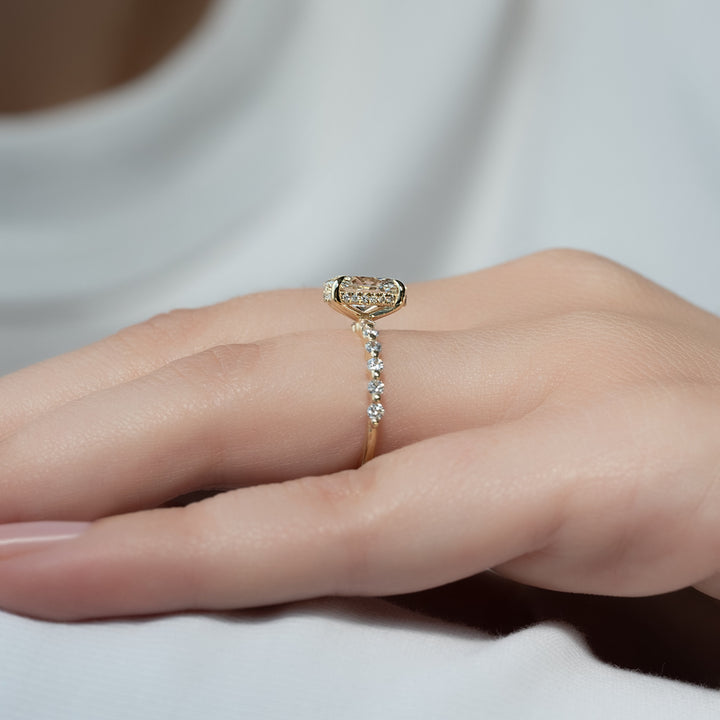 The Kimora Oval Lab Diamond Moissanite Engagement Ring *Shown with 1.5 ct #material_gold