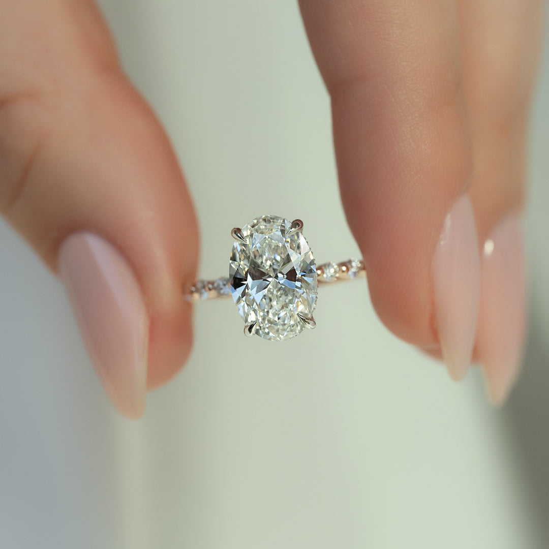 The Kimora Oval Lab Diamond Moissanite Engagement Ring