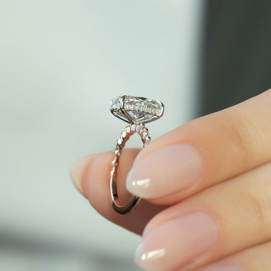 The Kimora Oval Lab Diamond Moissanite Engagement Ring