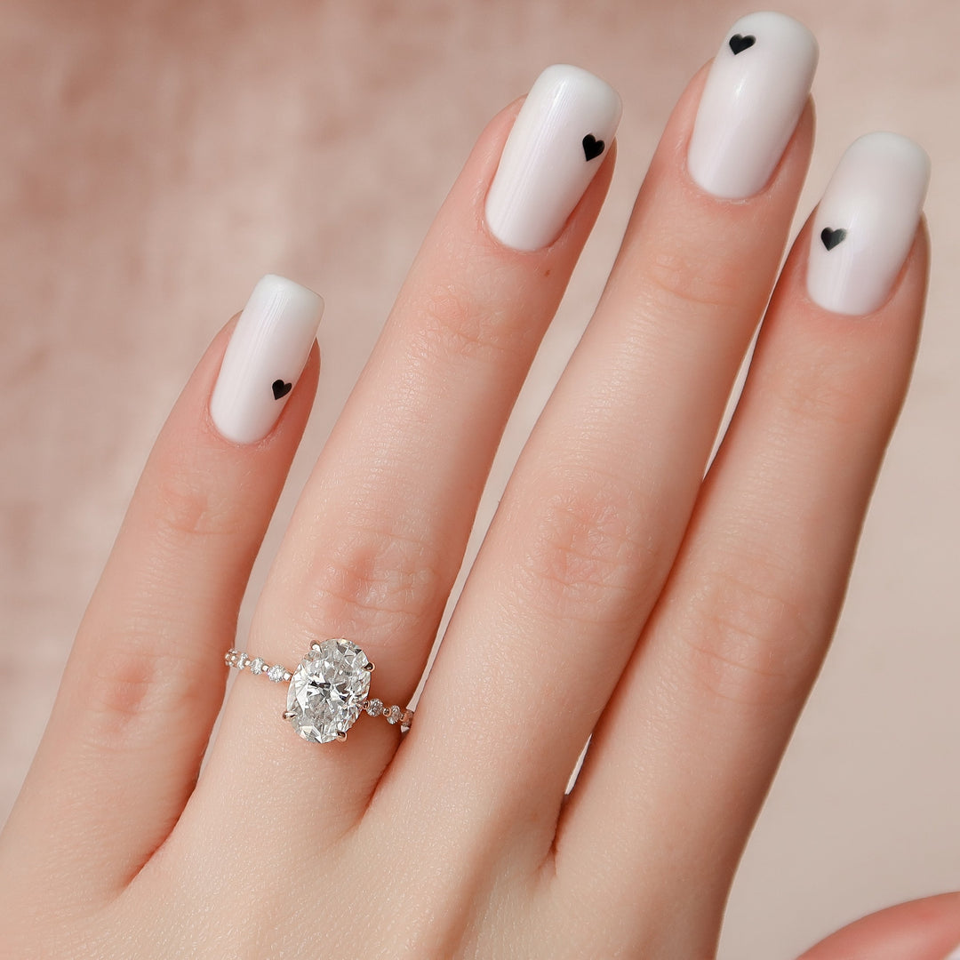 The Kimora Oval Lab Diamond Moissanite Engagement Ring