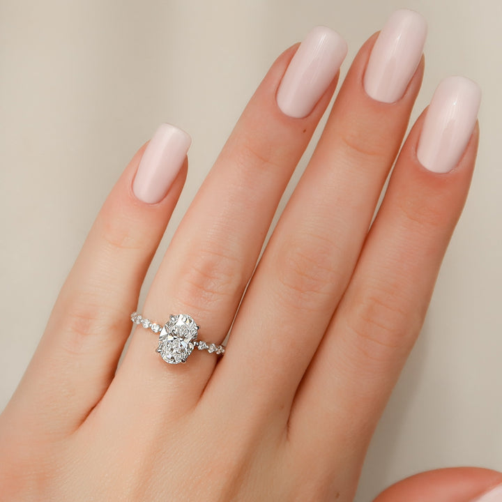 The Kimora Oval Lab Diamond Moissanite Engagement Ring *Shown with 2 ct #material_white