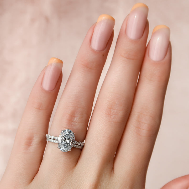 The Kimora Oval Lab Diamond Moissanite Engagement Ring *Shown with 3 ct #material_white