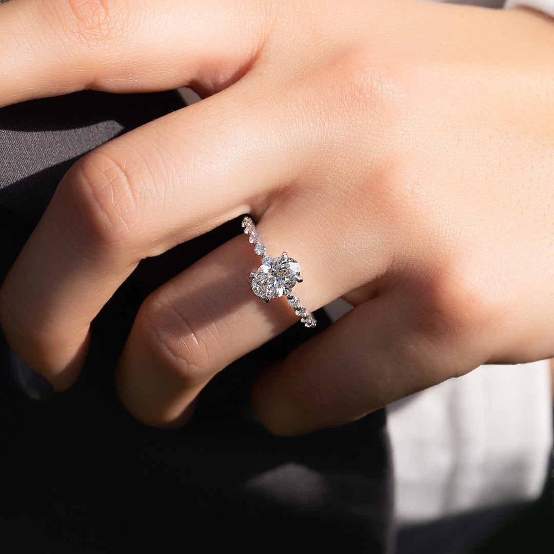 The Kimora Oval Lab Diamond Moissanite Engagement Ring