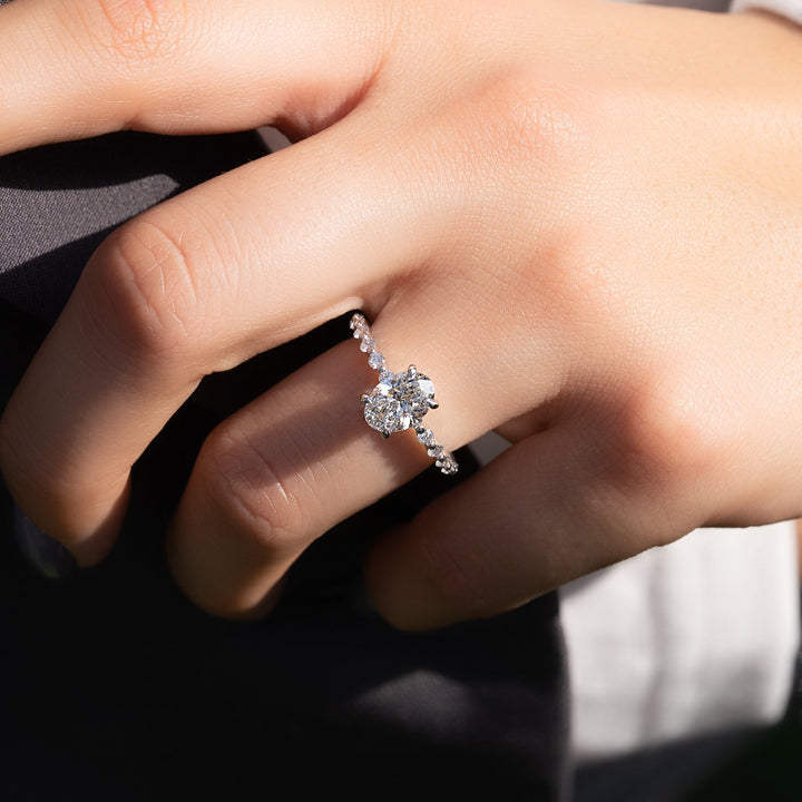 The Kimora Oval Lab Diamond Moissanite Engagement Ring *Shown with 1 ct #material_white