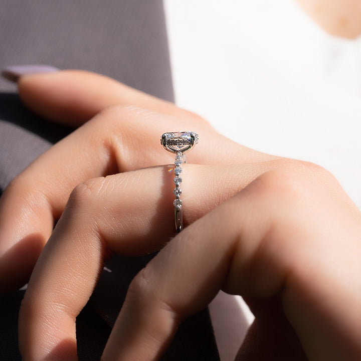 The Kimora Oval Lab Diamond Moissanite Engagement Ring *Shown with 1 ct #material_white