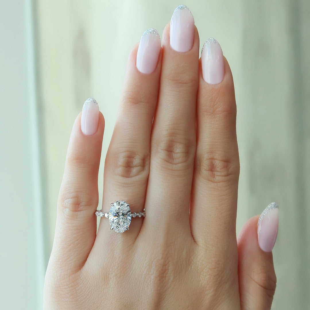 The Kimora Oval Lab Diamond Moissanite Engagement Ring