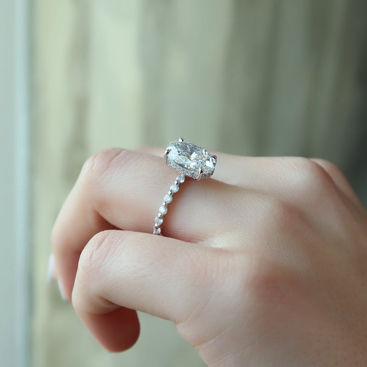 The Kimora Oval Lab Diamond Moissanite Engagement Ring *Shown with 3 ct #material_white