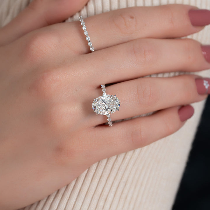 The Kimora Oval Lab Diamond Moissanite Engagement Ring *Shown with 6.5 ct #material_white