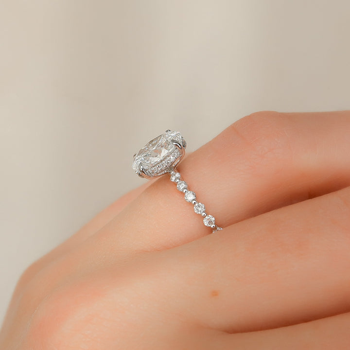 The Kimora Oval Lab Diamond Moissanite Engagement Ring *Shown with 2 ct #material_white